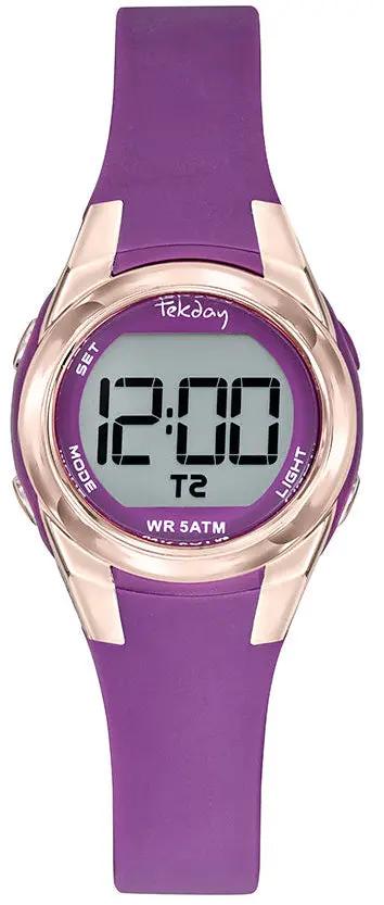 TEKDAY 654836 Digital Purple Rubber Strap