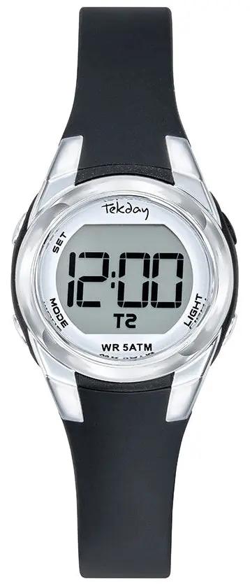 TEKDAY 654837 Digital Black Rubber Strap
