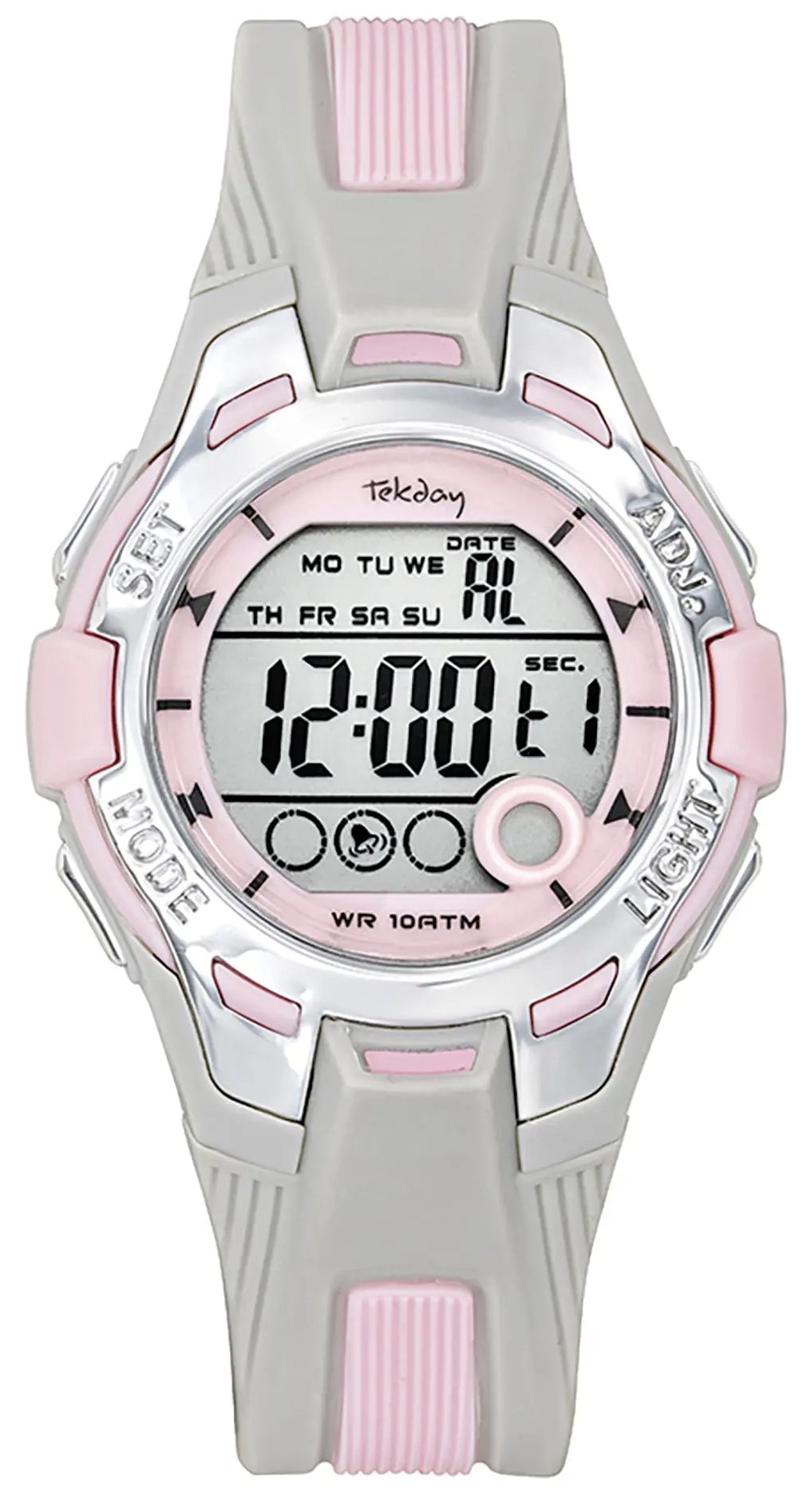 TEKDAY 654900 Digital Grey Silicone Strap