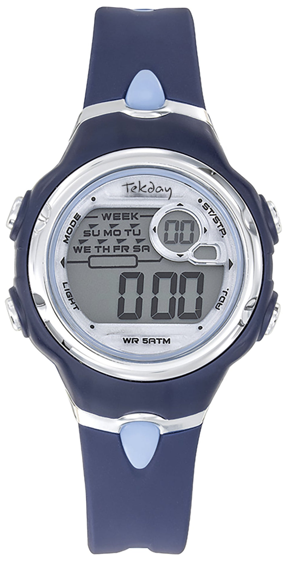 TEKDAY 654902 Digital Blue Silicone Strap