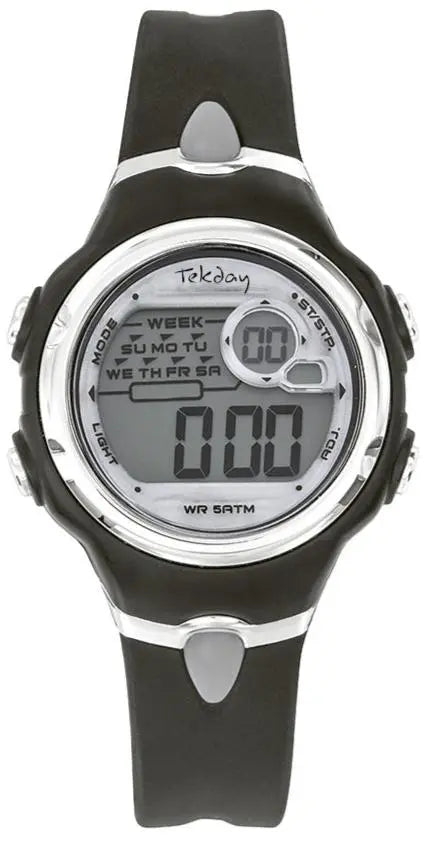 TEKDAY 654903 Digital Black Silicone Strap