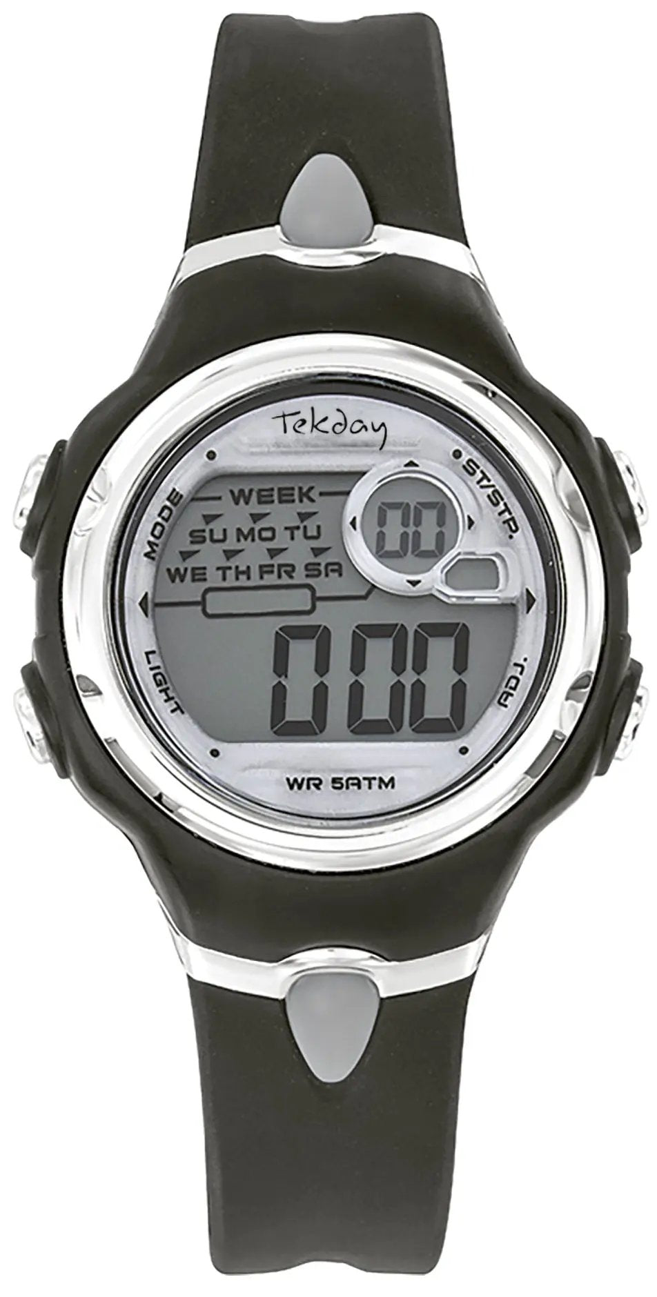 TEKDAY 654903 Digital Black Silicone Strap