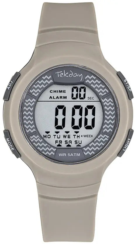 TEKDAY 654915 Digital Grey Silicone Strap