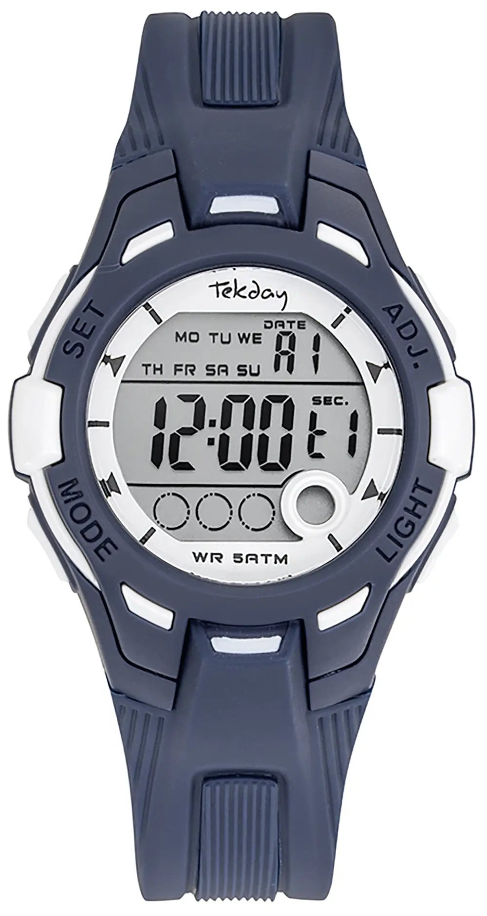 TEKDAY 654922 Digital Grey Silicone Strap
