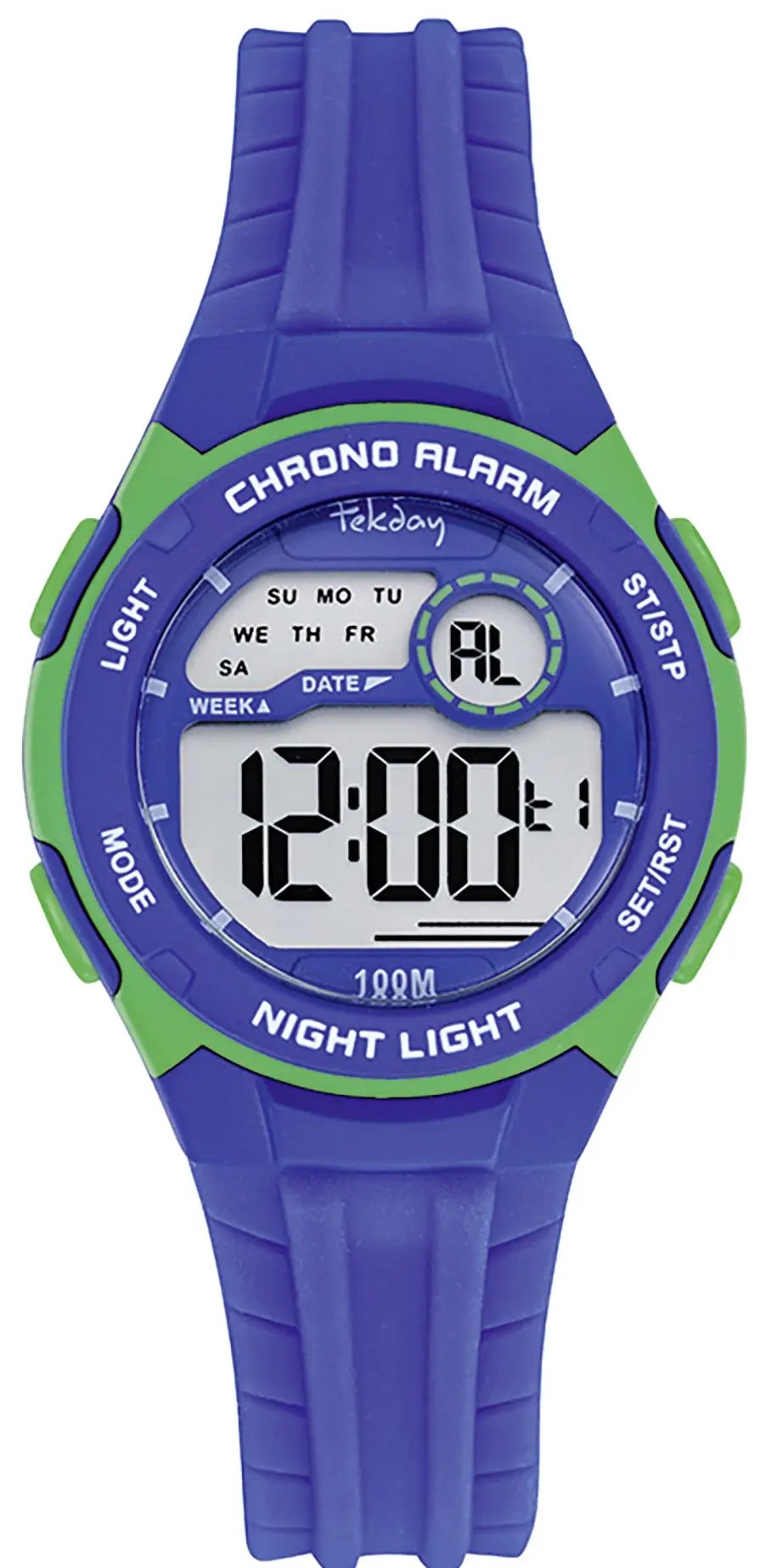 TEKDAY 654924 Digital Blue Silicone Strap