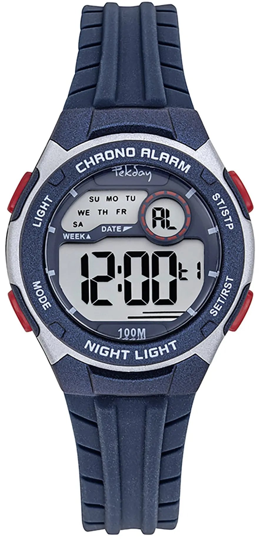 TEKDAY 654925 Digital Blue Silicone Strap