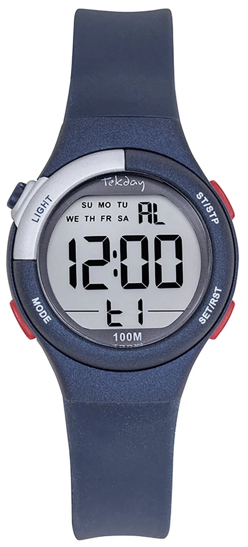 TEKDAY 654927 Digital Blue Silicone Strap