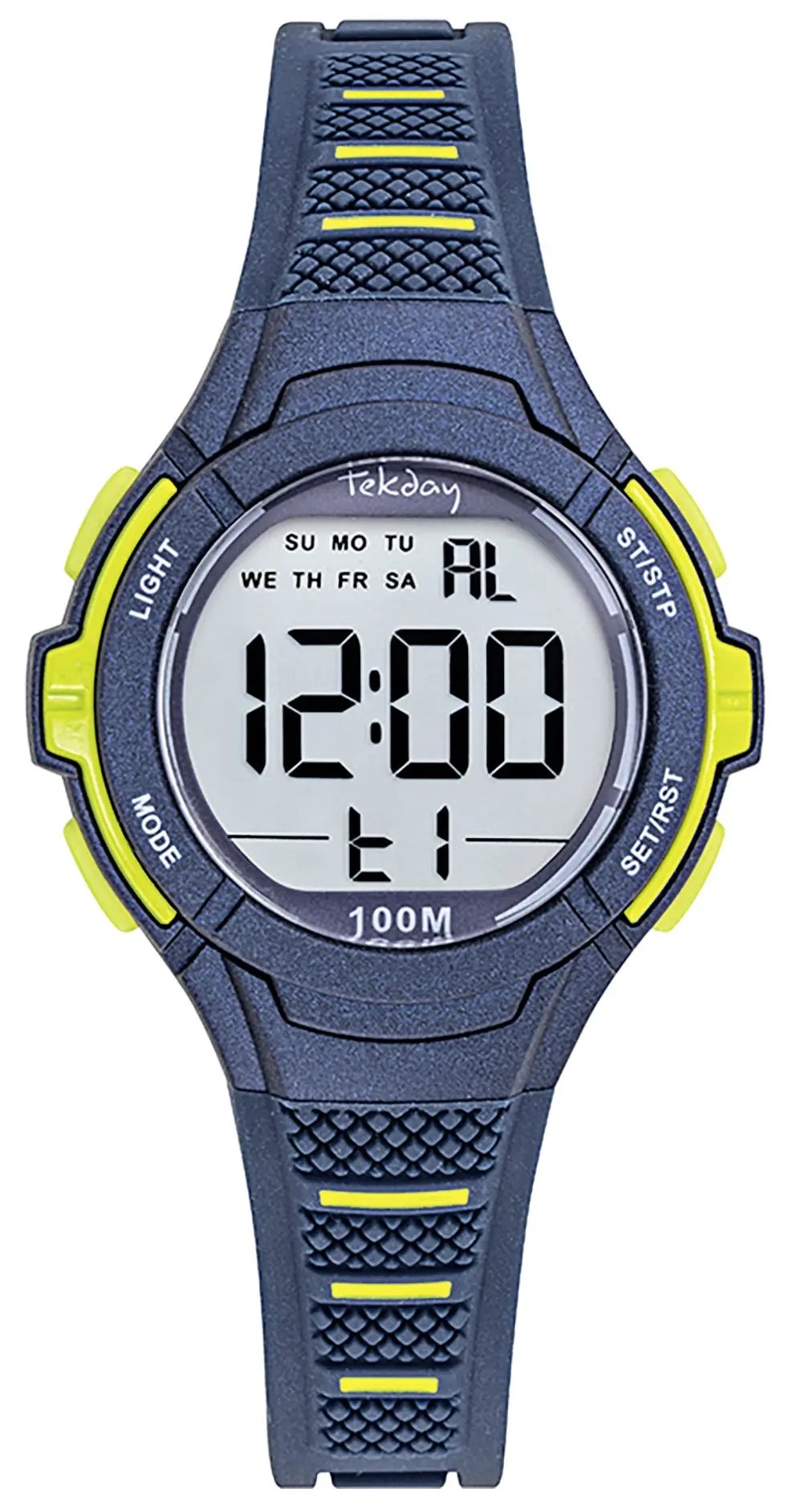 TEKDAY 654930 Digital Blue Silicone Strap