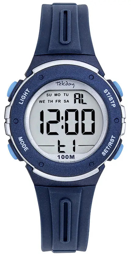 TEKDAY 654971 Digital Blue Silicone Strap
