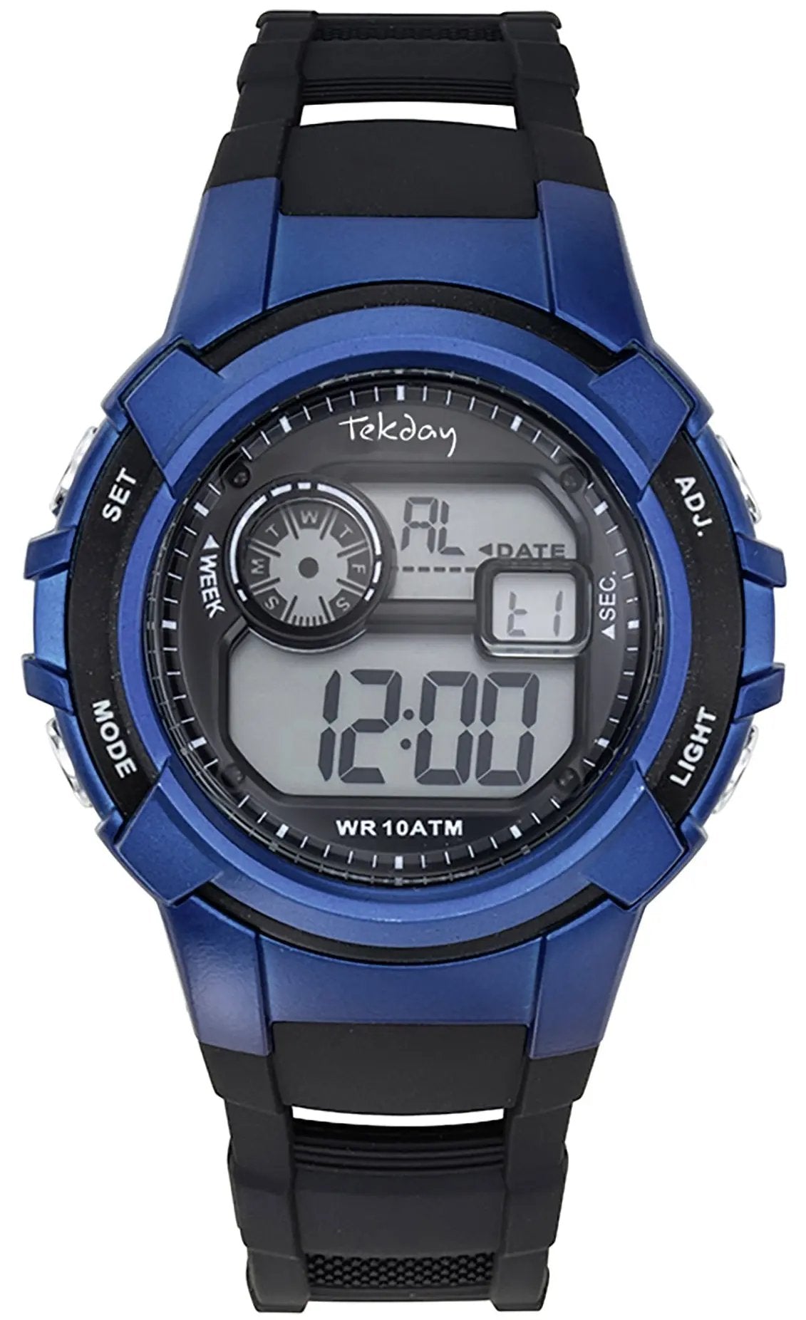 TEKDAY 655987 Digital Black Rubber Strap