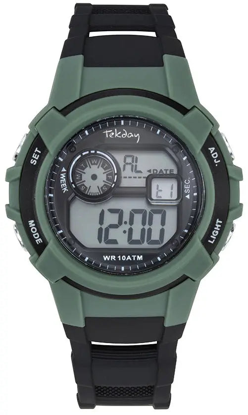 TEKDAY 655988 Digital Black Rubber Strap