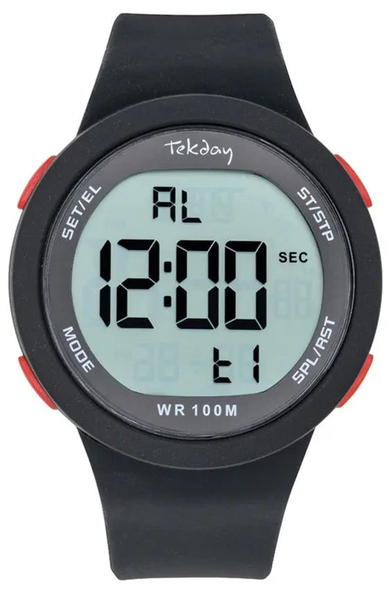TEKDAY 656219 Black Rubber Strap