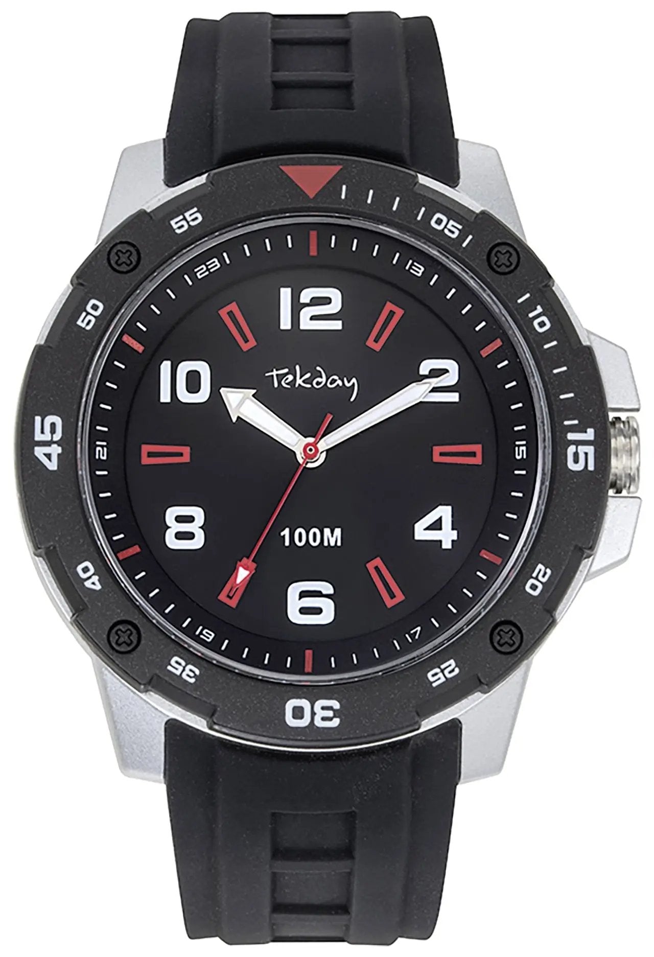 TEKDAY 656227 Black Rubber Strap
