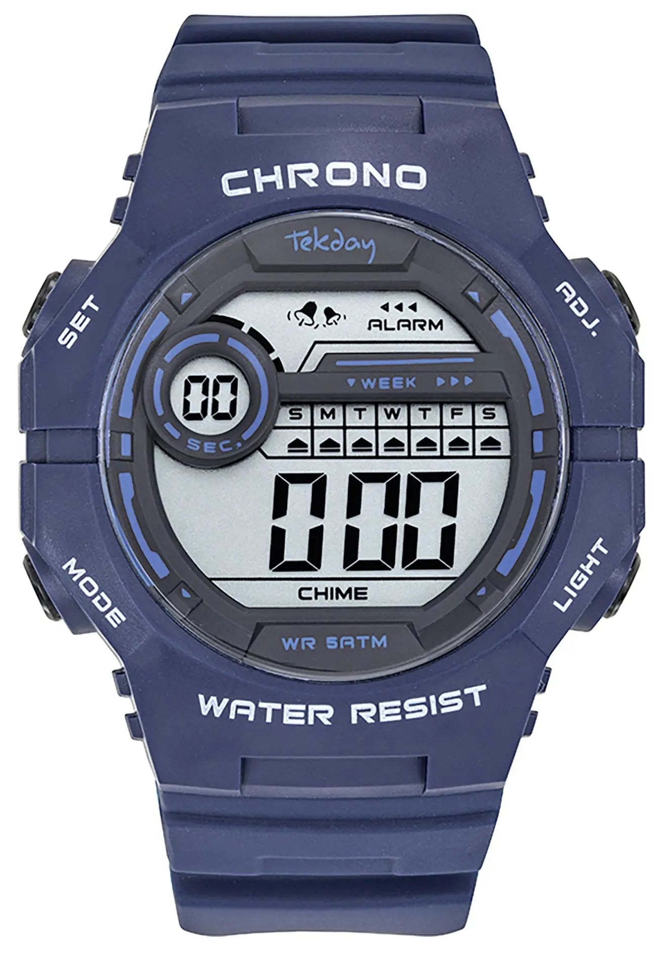 TEKDAY 656230 Digital Blue Rubber Strap