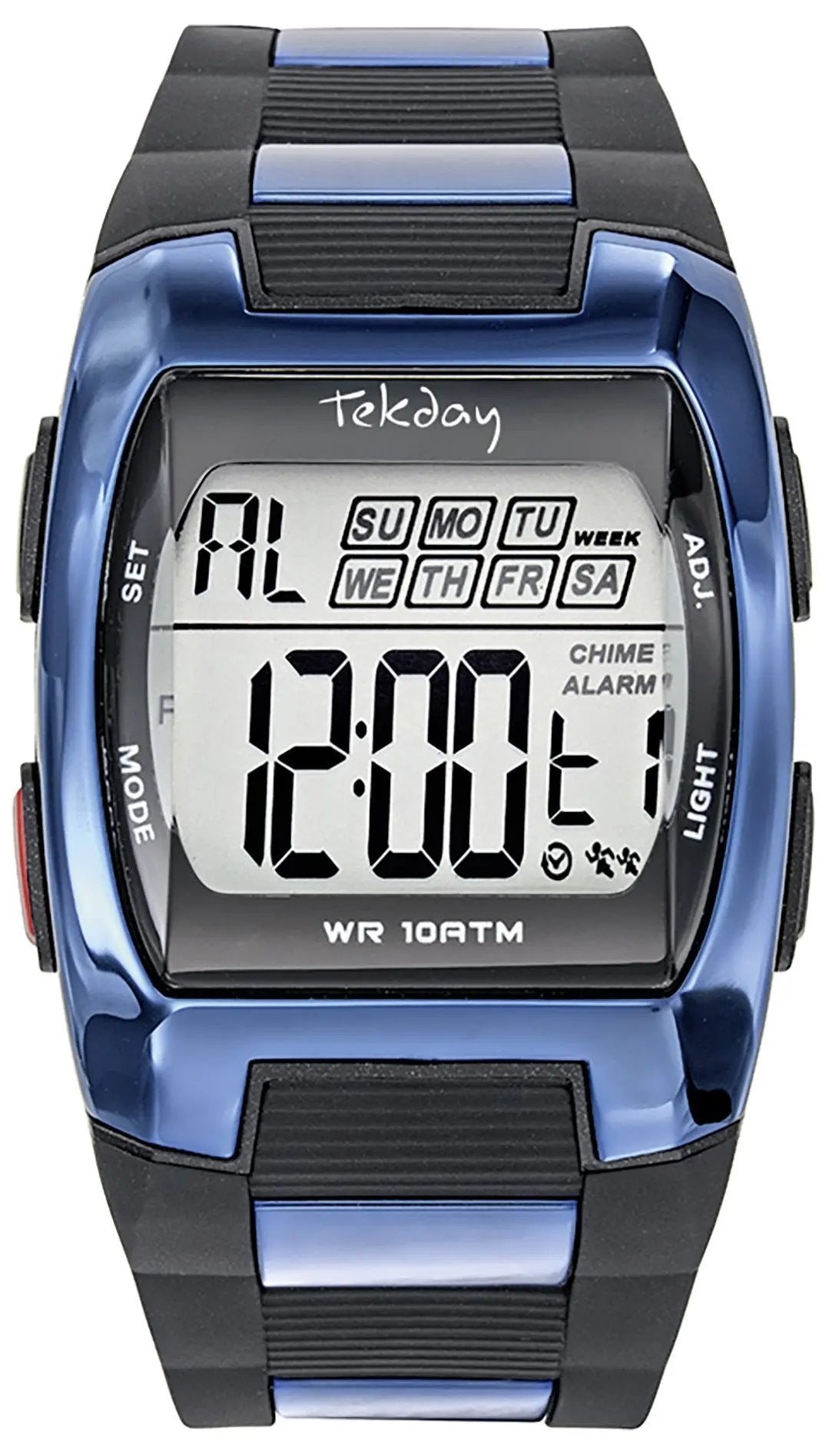 TEKDAY 656239 Digital Black-Blue Rubber Strap