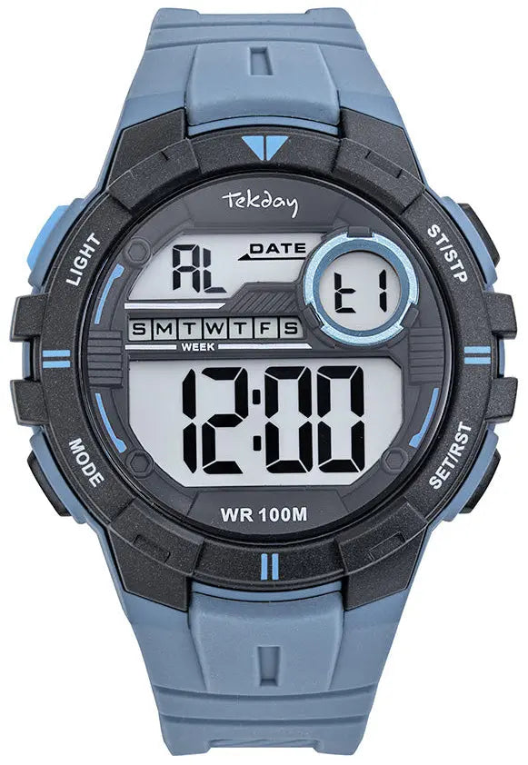 TEKDAY 656246 Digital Blue Rubber Strap