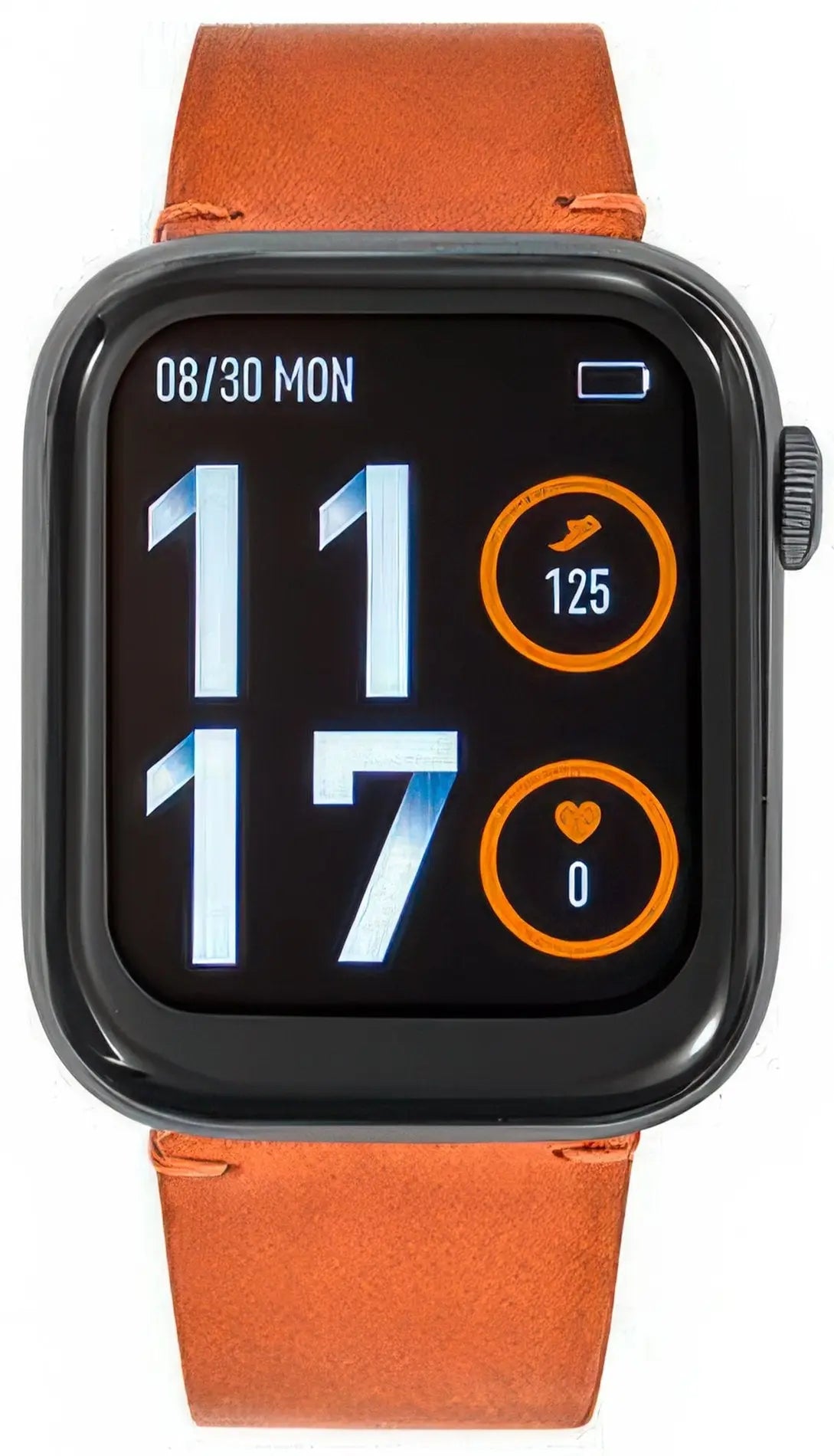 TEKDAY 656521 Smartwatch Orange Leather Strap