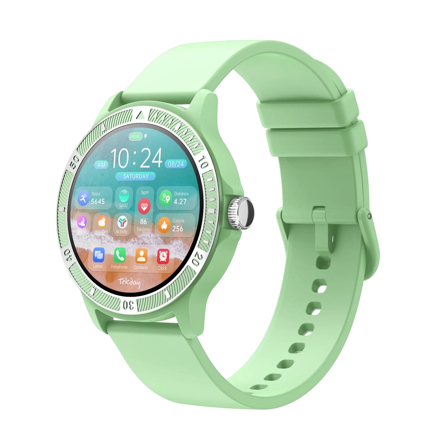 TEKDAY 656527 Smartwatch Green Silicon Strap