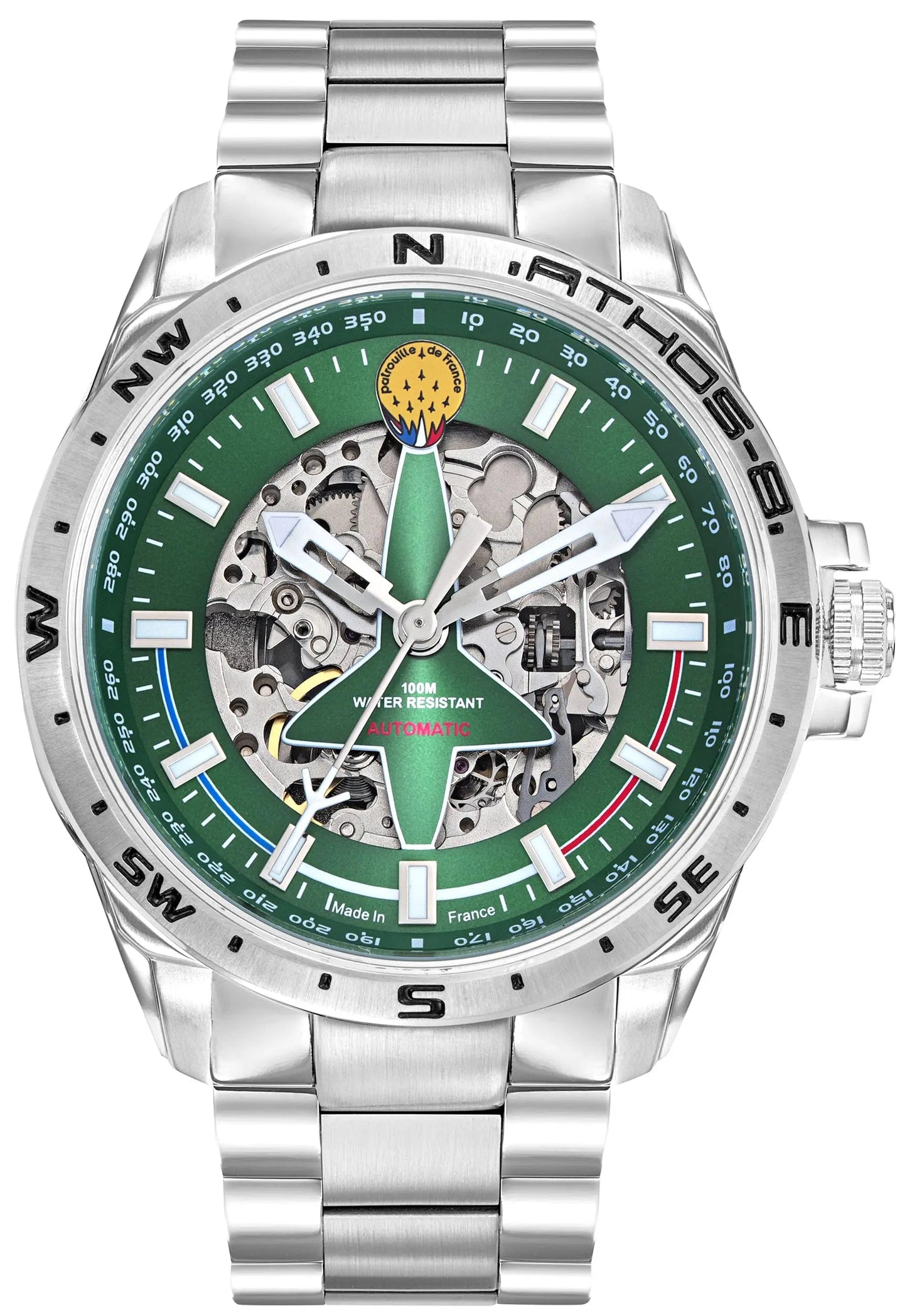 Patrouille De France 668142 Athos 8 Automatic Stainless Steel Bracelet