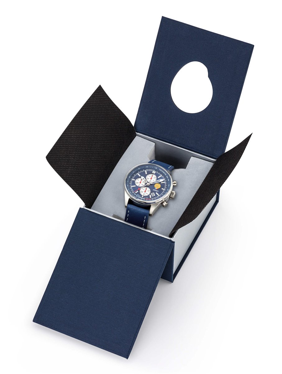 Patrouille De France 668145 Athos 1 Blue Leather Strap - Κοσμηματοπωλείο Goldy