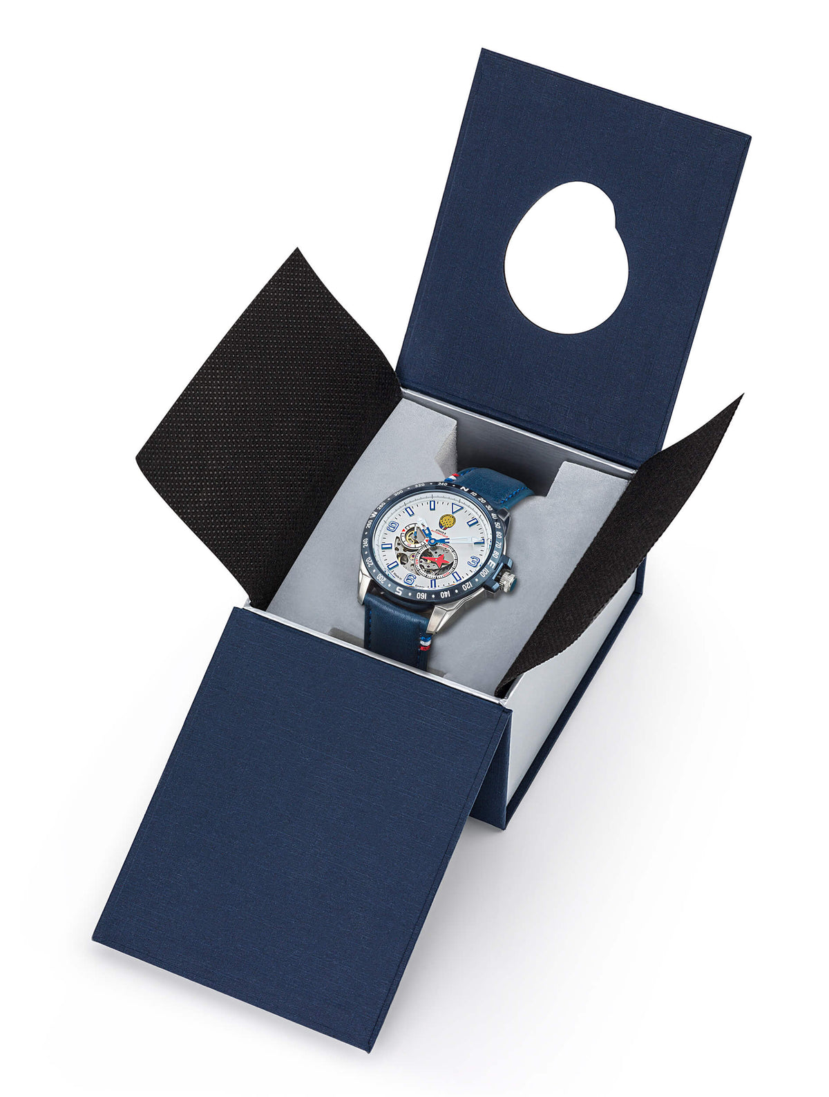 Patrouille De France 668153 Athos 6 Automatic Blue Leather Strap