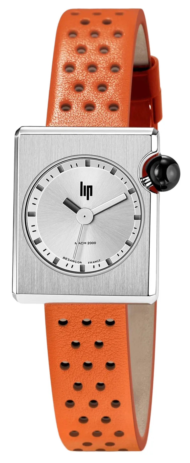 LIP 671192 Mach 2000 Mini Square Orange Leather Strap