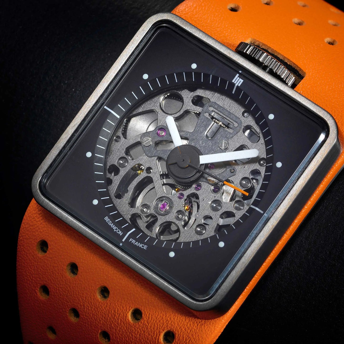 LIP 671660 Big TV Automatic Orange Leather Strap