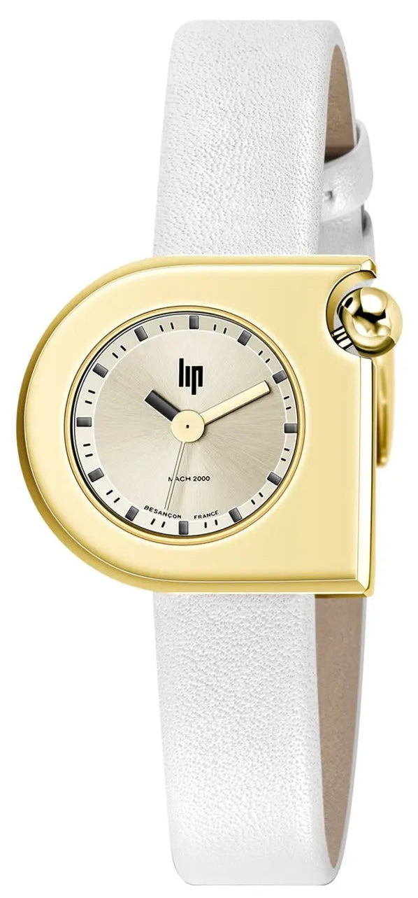 LIP 671662 Mach 2000 Mini White Leather Strap