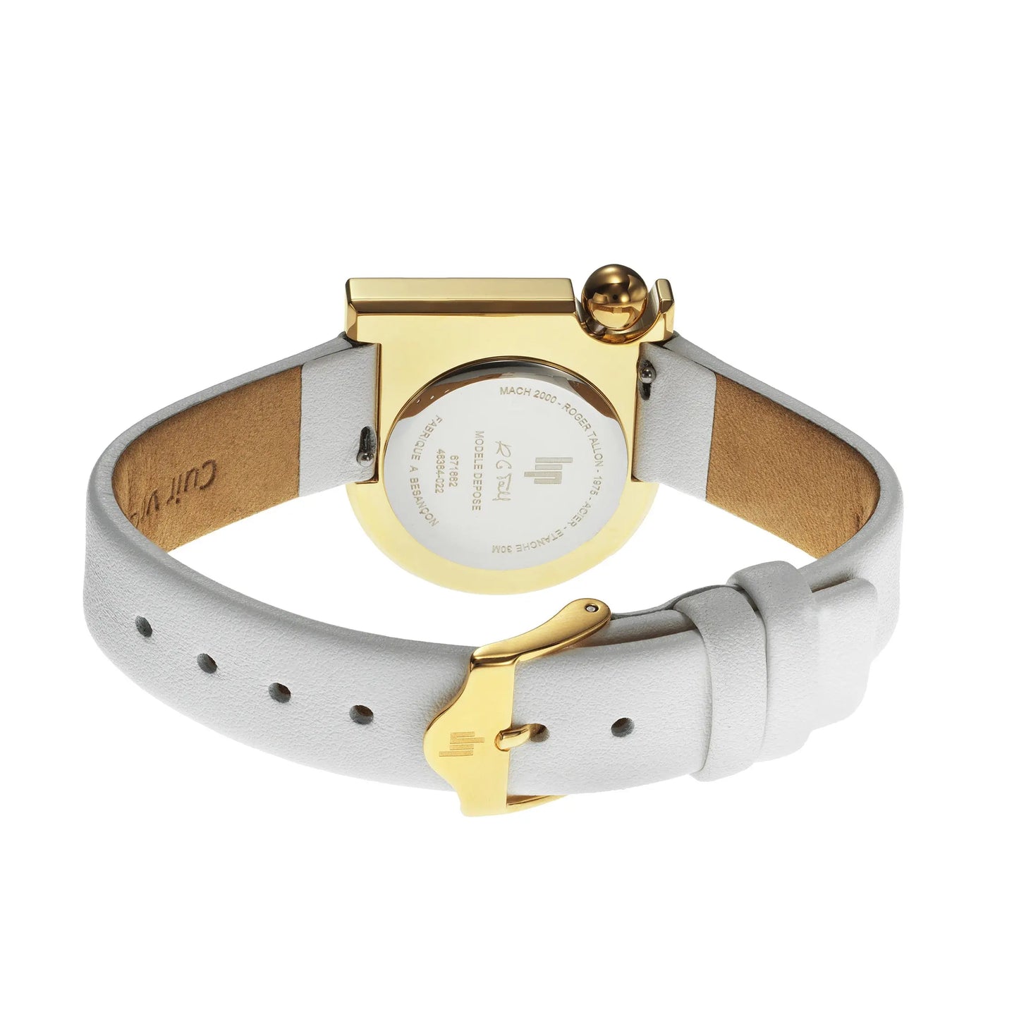 LIP 671662 Mach 2000 Mini White Leather Strap