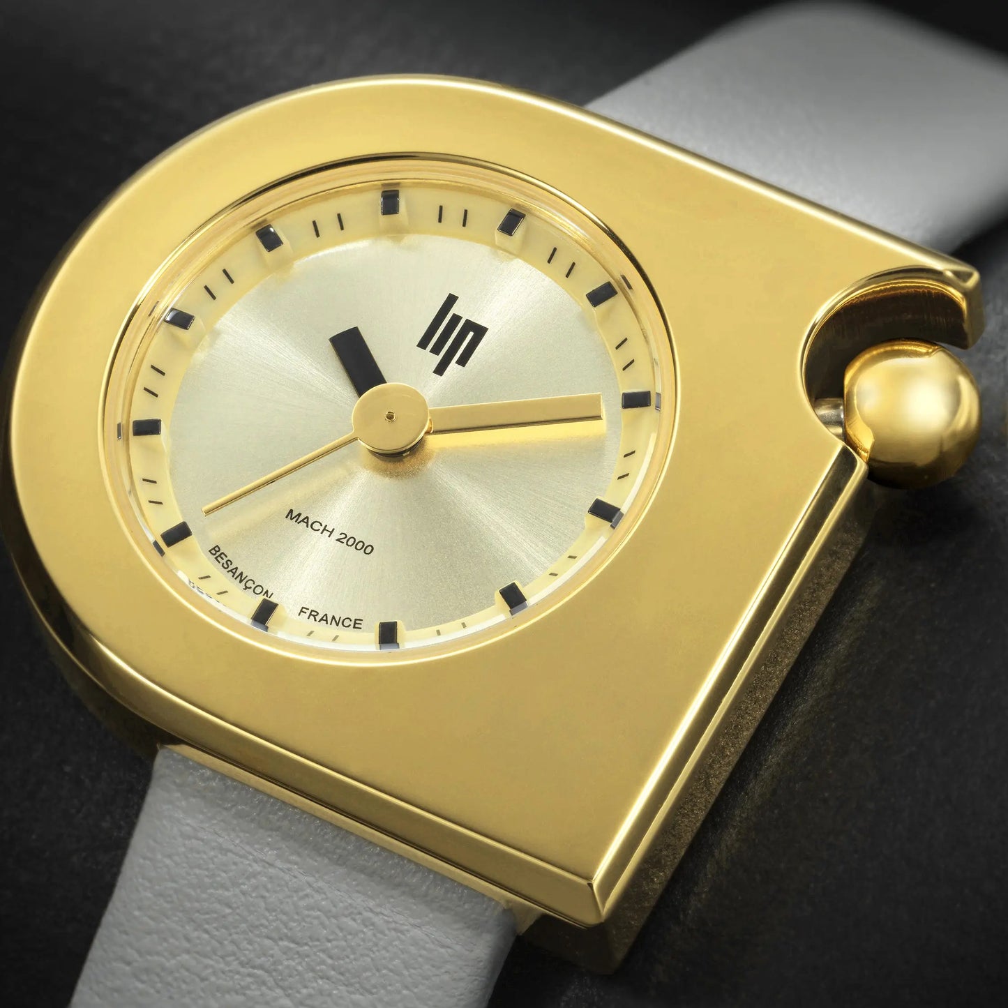 LIP 671662 Mach 2000 Mini White Leather Strap