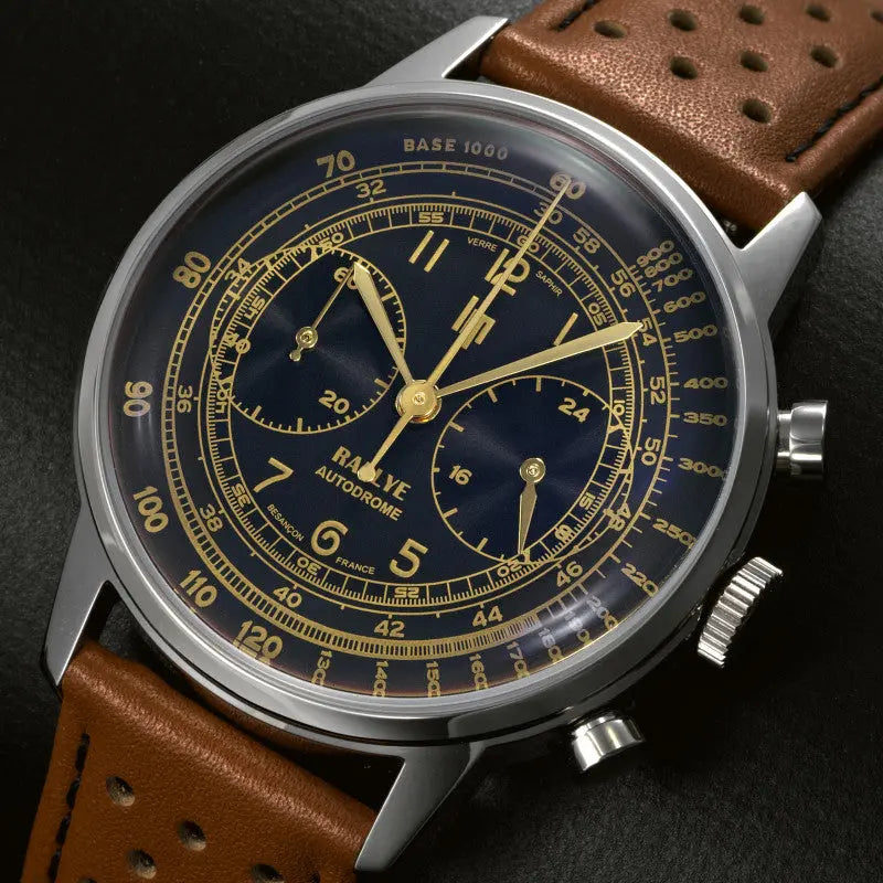LIP 671826 Rallye Meca Chronograph Brown Leather Strap
