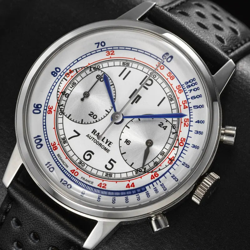 LIP 671828 Rallye Meca Chronograph Black Leather Strap