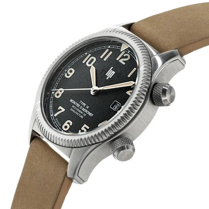 LIP 676030 Type 14 Automatic Camel Brown Leather Strap