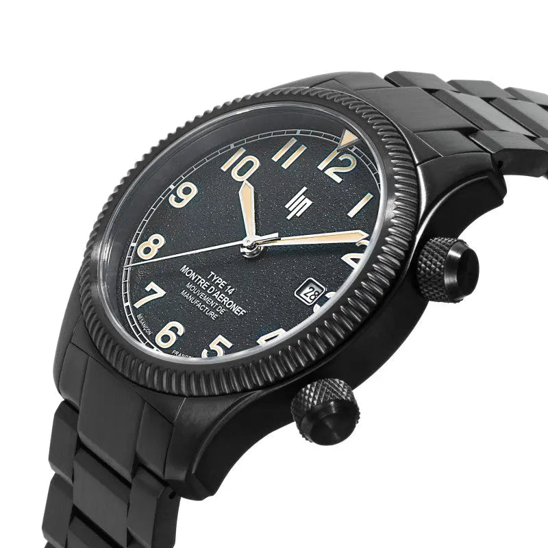 LIP 676033 Type 14 Automatic Black Stainless Steel Bracelet