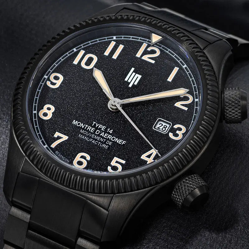 LIP 676033 Type 14 Automatic Black Stainless Steel Bracelet