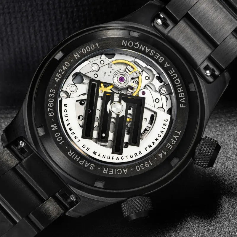 LIP 676033 Type 14 Automatic Black Stainless Steel Bracelet