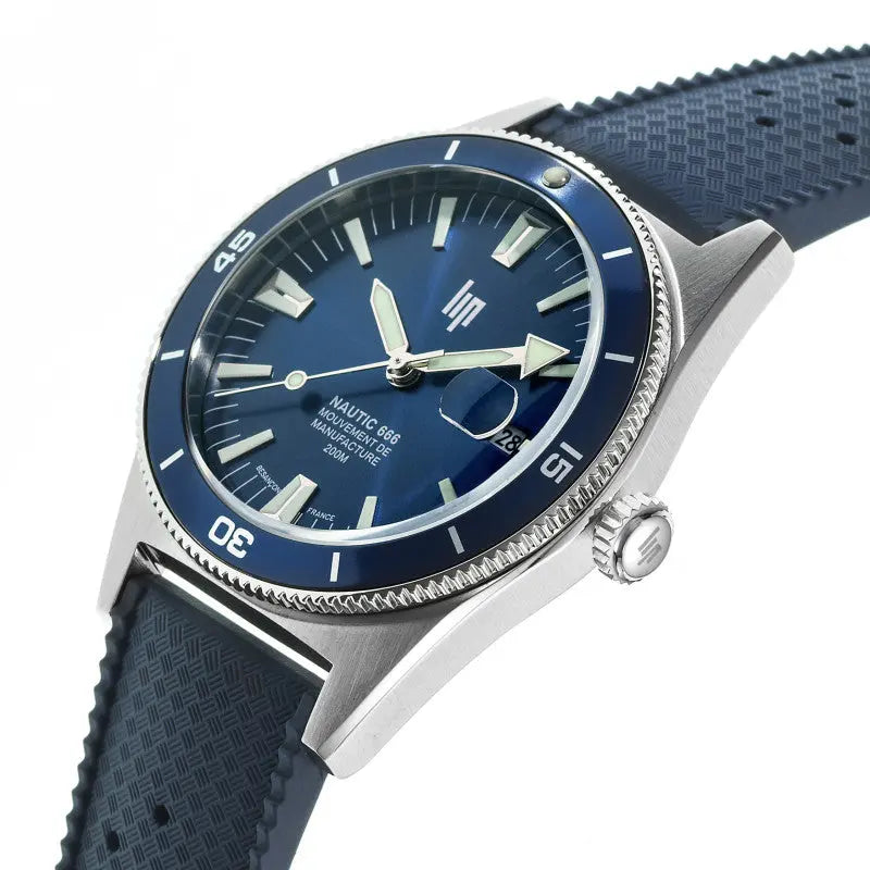 LIP 676051 Nautic 666 Automatic Blue Rubber Strap