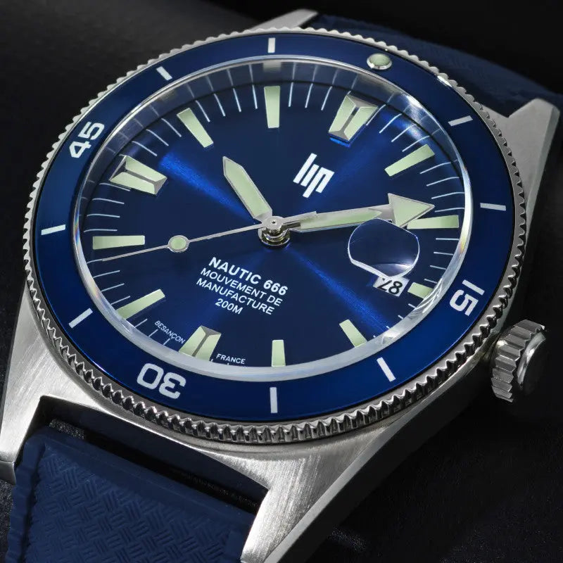 LIP 676051 Nautic 666 Automatic Blue Rubber Strap