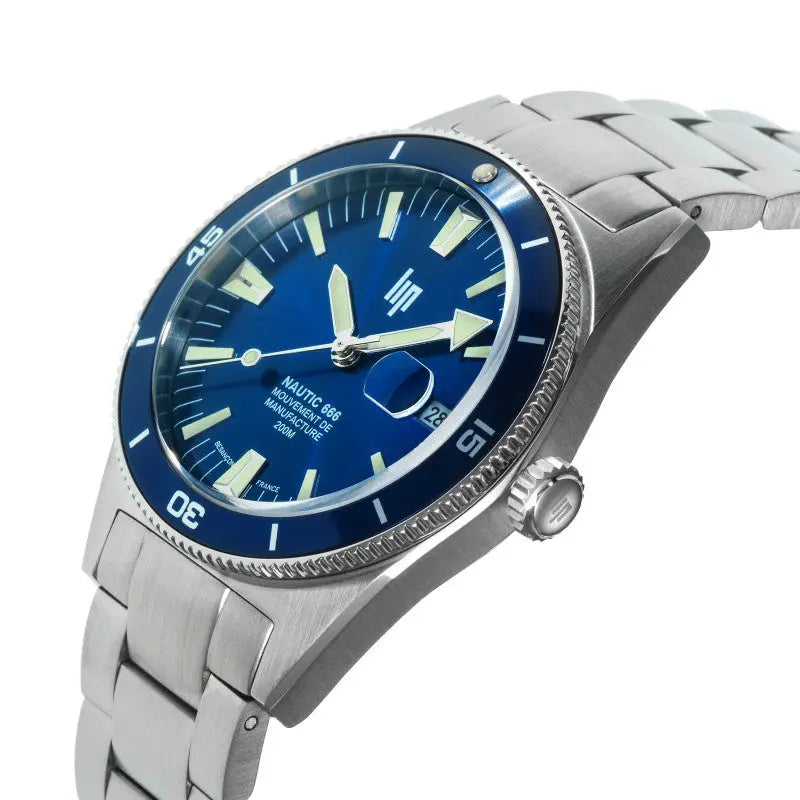 LIP 676052 Nautic 666 Automatic Silver Stainless Steel Bracelet