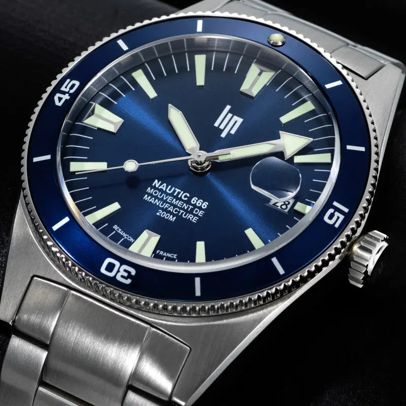 LIP 676052 Nautic 666 Automatic Silver Stainless Steel Bracelet