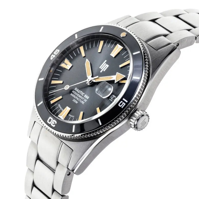 LIP 676053 Nautic 666 Automatic Silver Stainless Steel Bracelet