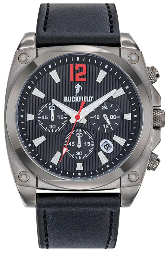 Ruckfield 685226 Chronograph Black Leather Strap