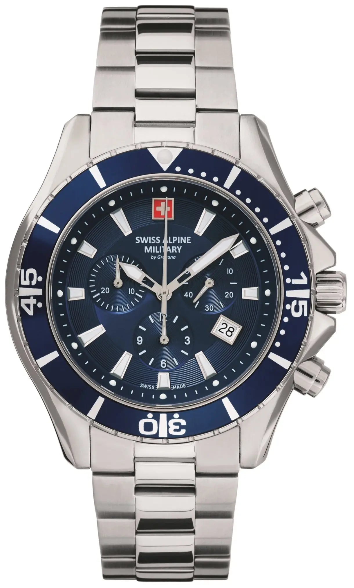 SWISS ALPINE MILITARY SAM7040.9135 Aquatech Chronograph Stainless Steel Bracelet