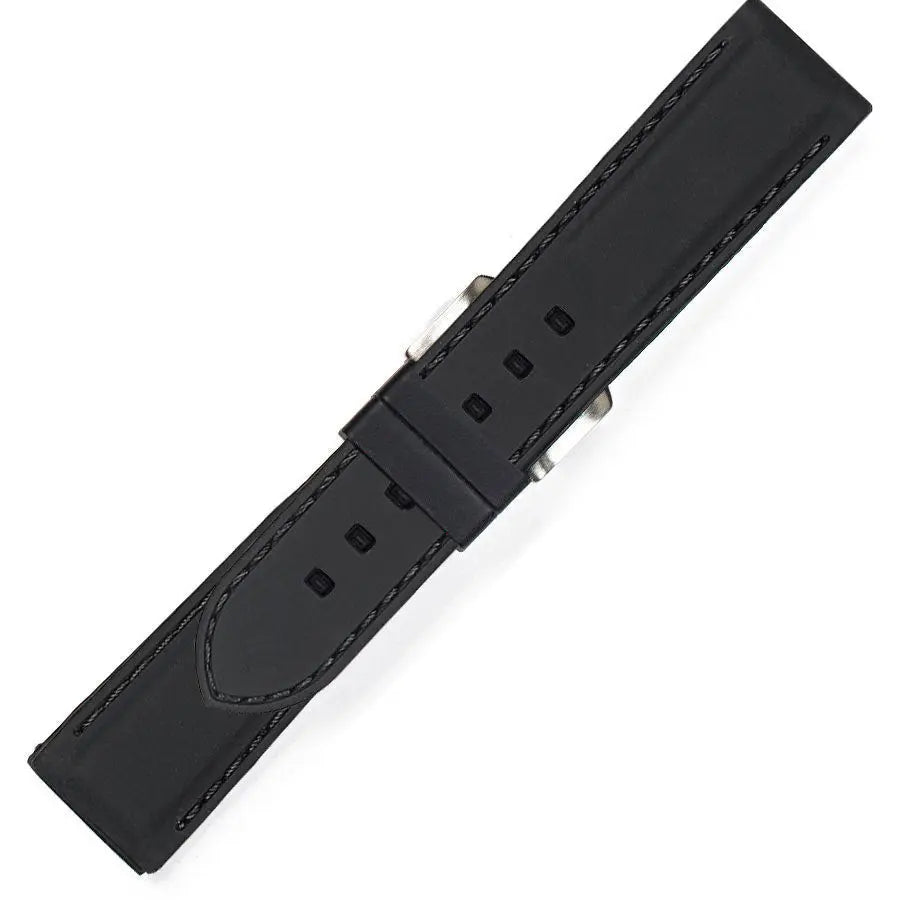 Λουρί 8834BK Black SIlicon Strap με Μαύρο Γαζί
