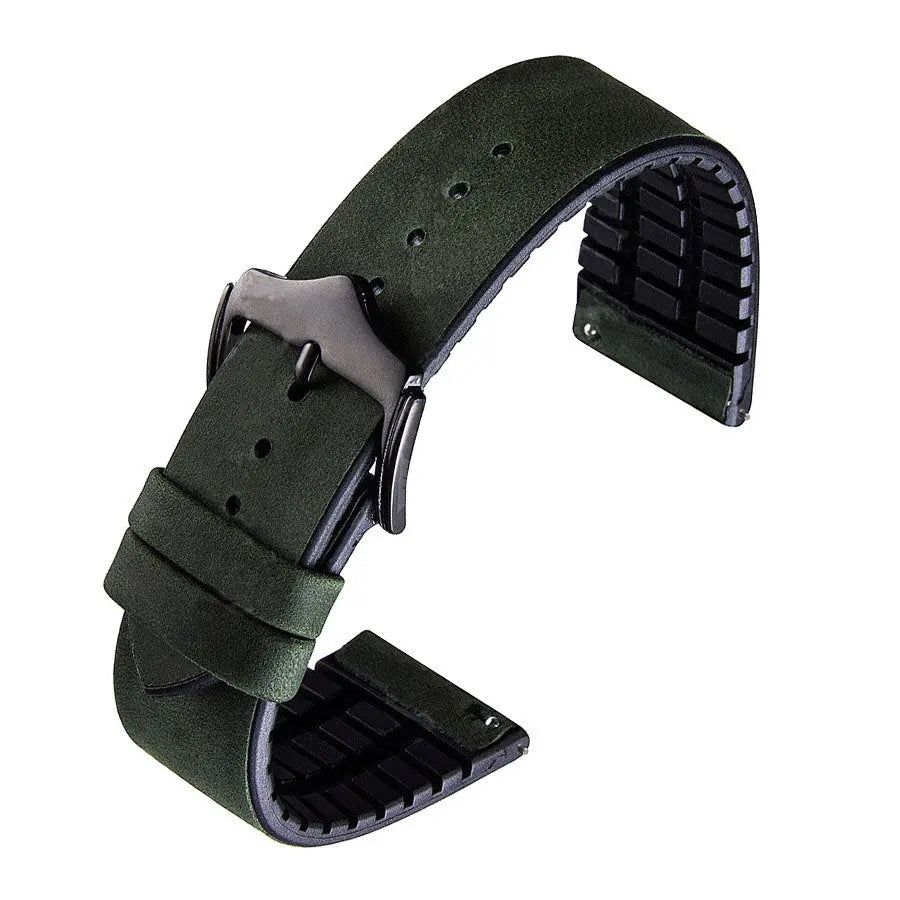 Λουρί 8846GR Green Plastic-Leather Strap