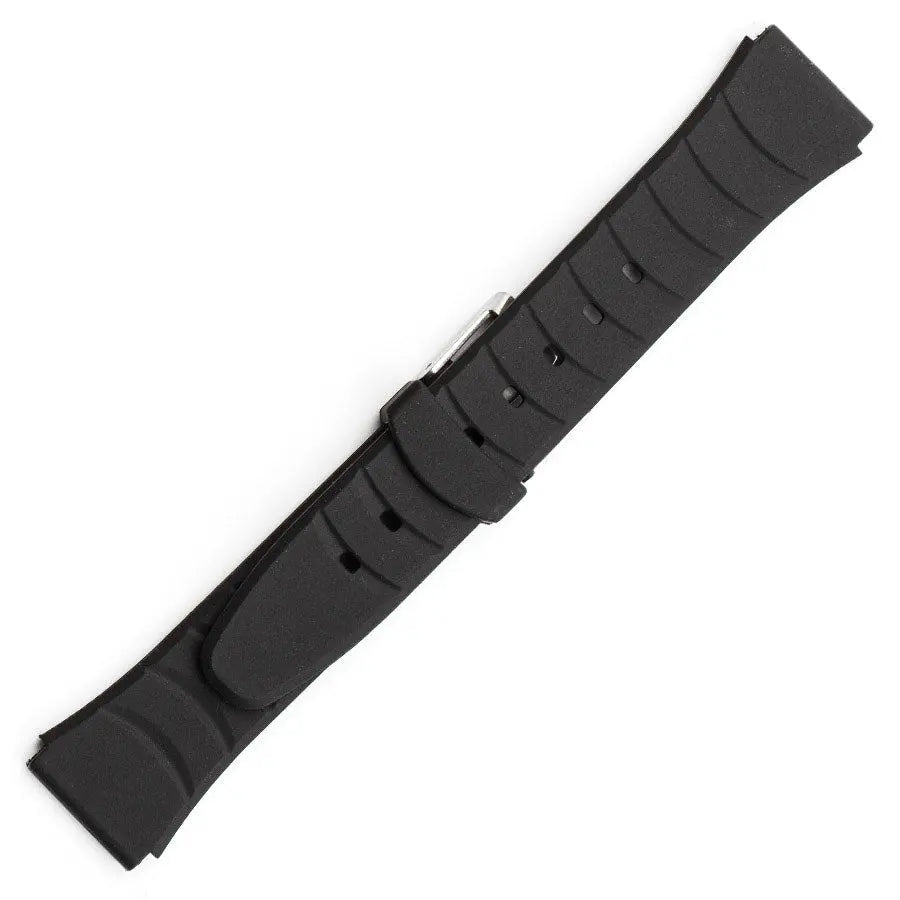 Hirsch 09180-92050 Ayrton Black Leather-Rubber Strap