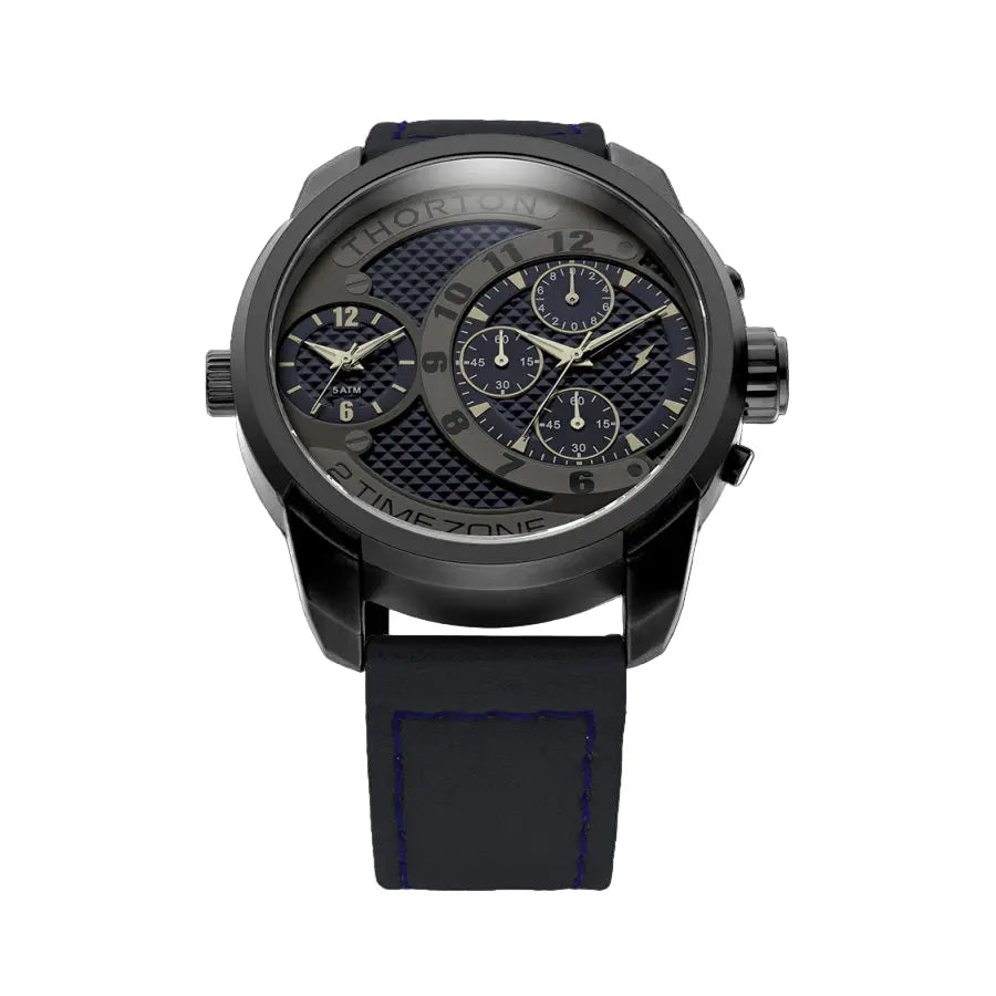 Thorton 9001121 Vidar Chronograph Blue Leather Strap