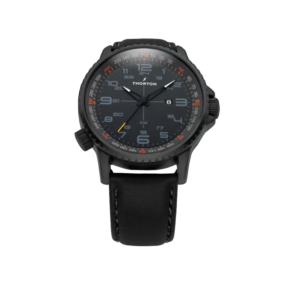 Thorton 9202111 Kalf Black Leather Strap