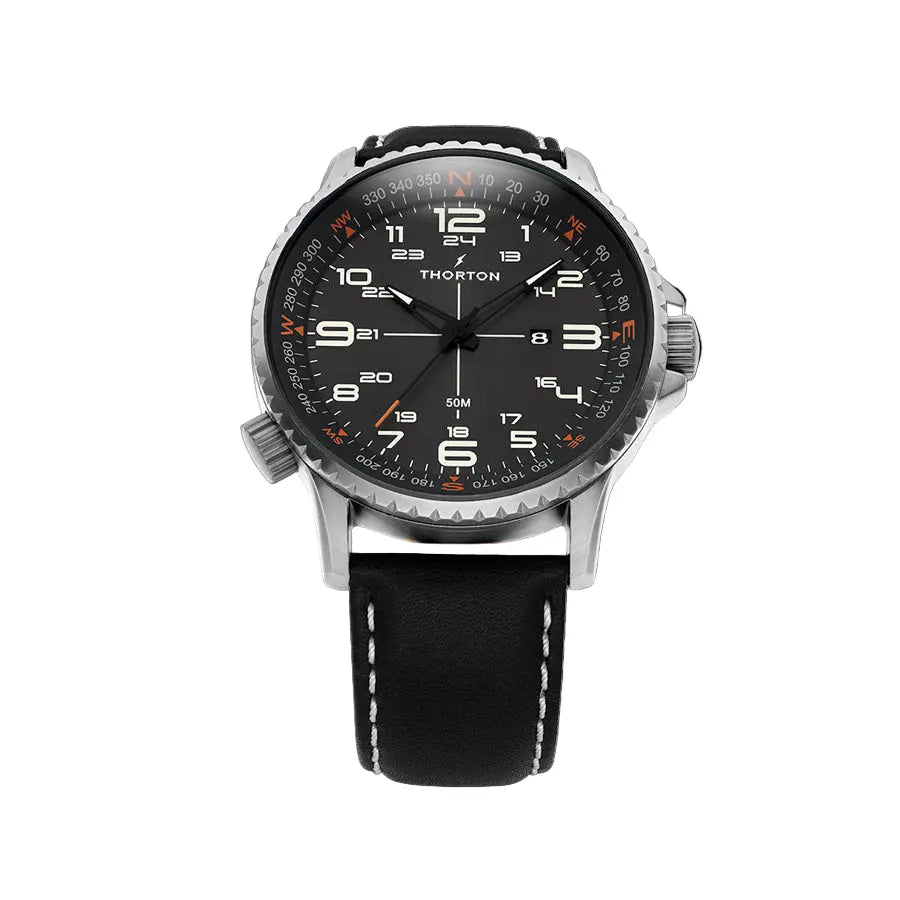 Thorton 9202131 Kalf Black Leather Strap