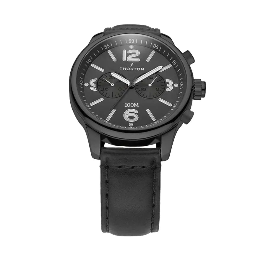 Thorton 9206111 Ragnar II Black Leather Strap